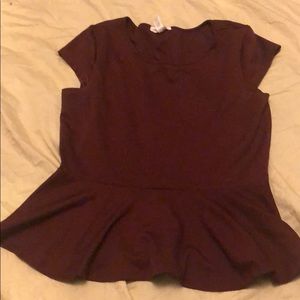 Burgundy top